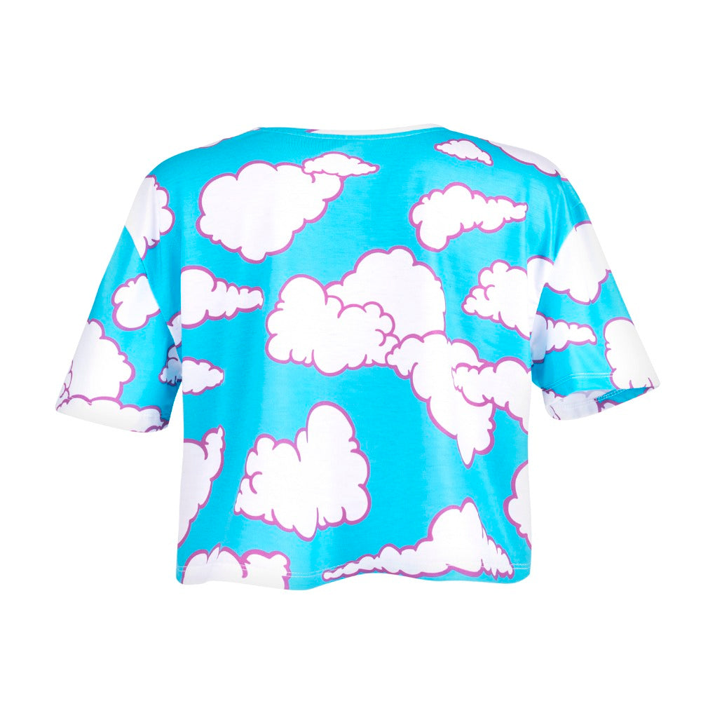 Crop Good Vibes Clouds T-Shirt