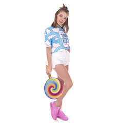Crop Good Vibes Clouds T-Shirt