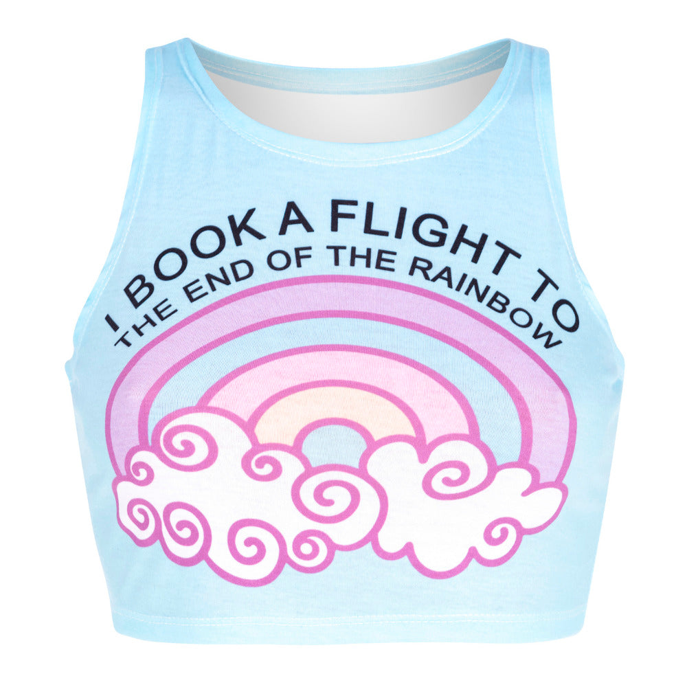 Rainbow Clouds Fitness Bra