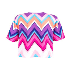 Crop Purple Zig Zag T-Shirt