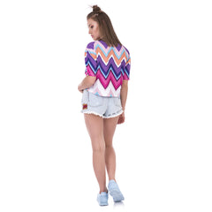 Crop Purple Zig Zag T-Shirt