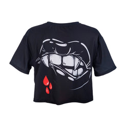 Crop Vampire Lips T-Shirt