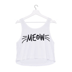 Meow Mustache Crop Top