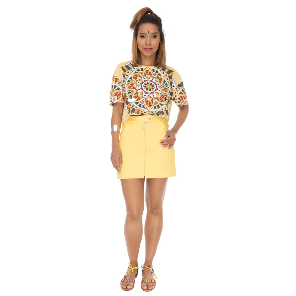 Crop Oldschool Mandala T-Shirt