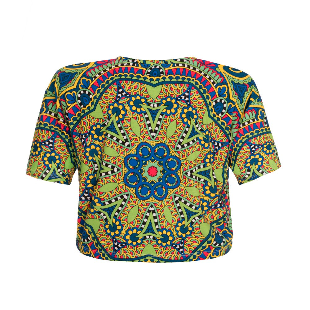 Crop Green Mandala T-Shirt