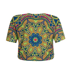Crop Green Mandala T-Shirt