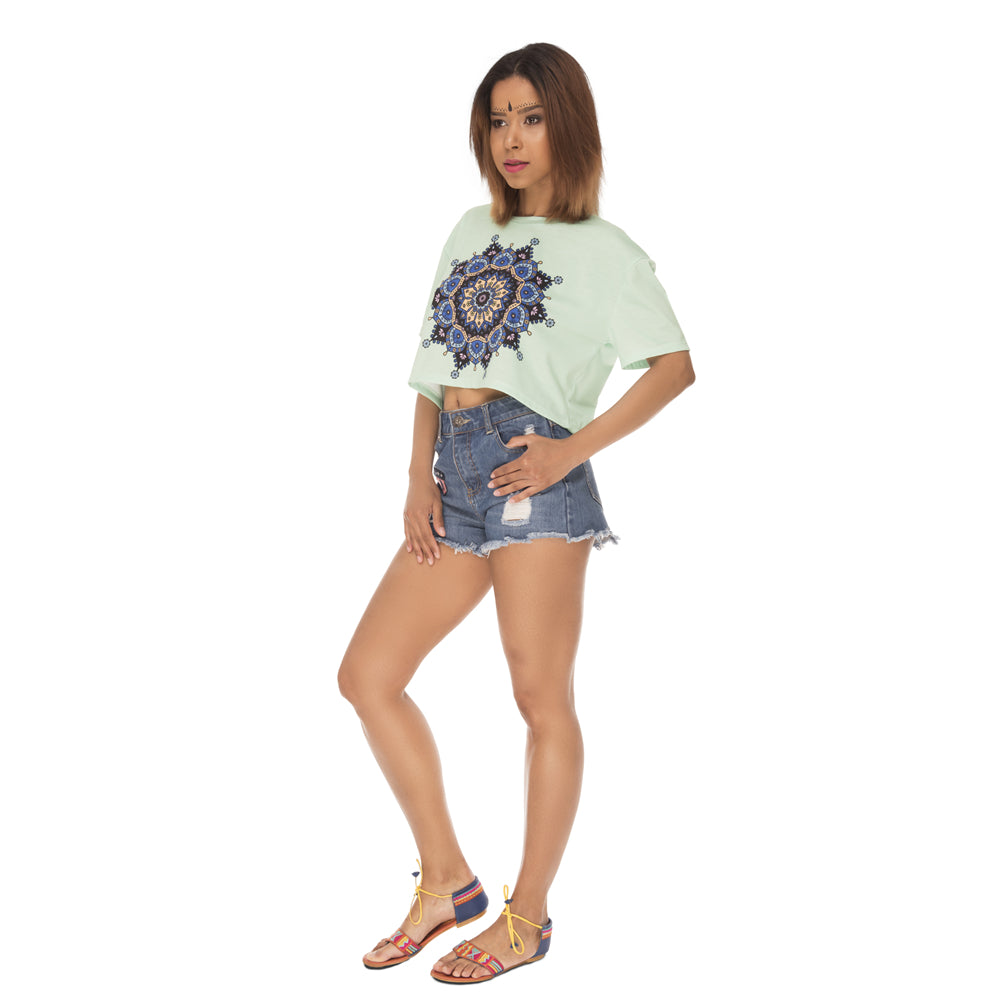 Crop Mandala Light T-Shirt