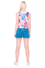 Pink Mosaïc Crop Top