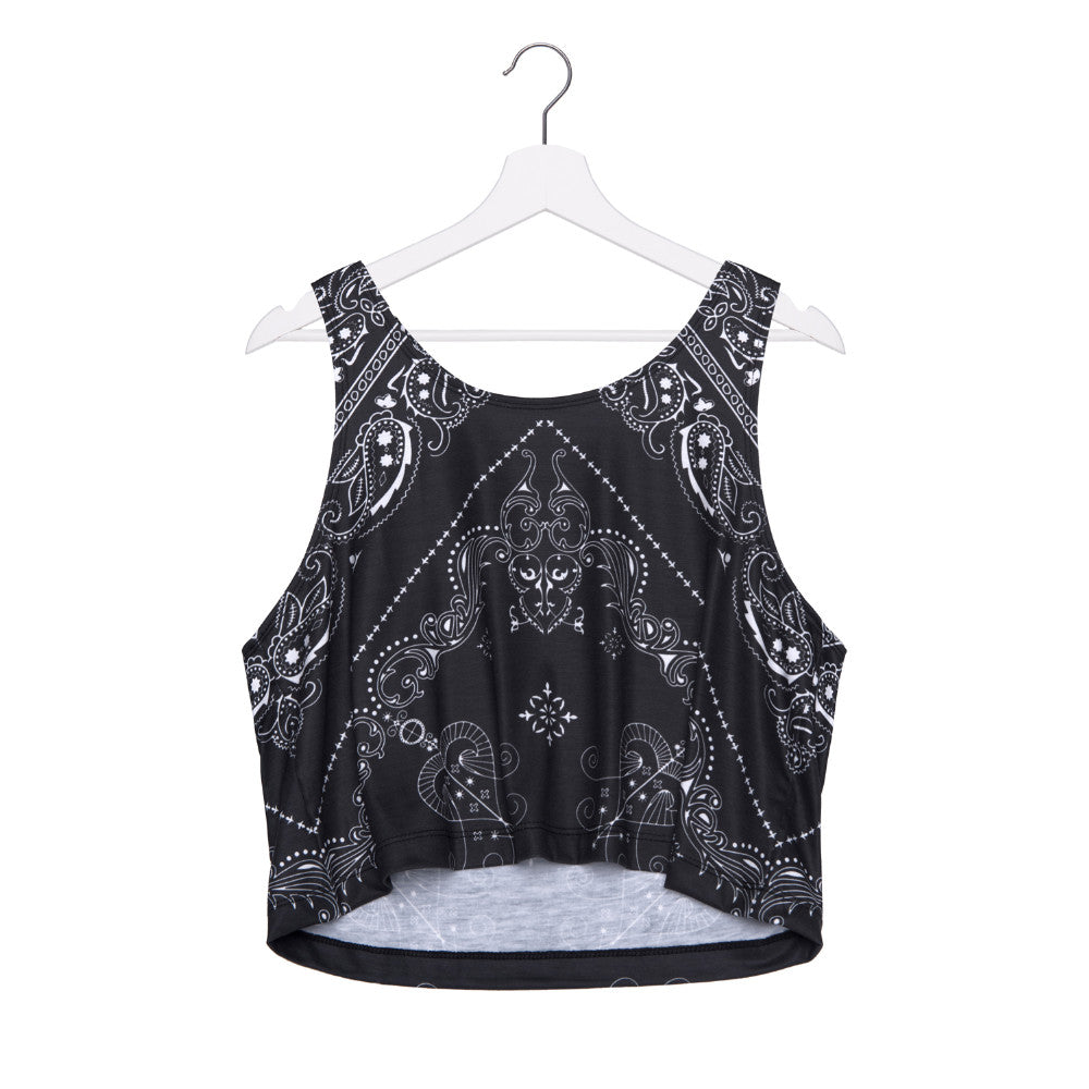 Black Bandana Crop Top