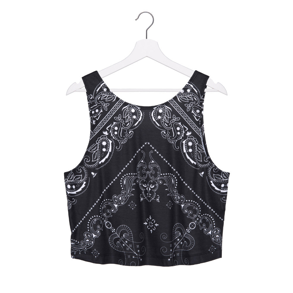 Black Bandana Crop Top