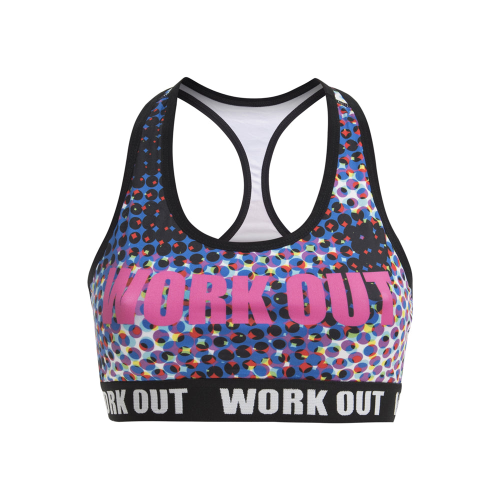 Workout Purple Circles Fitness Bra