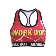 Workout Red Lightning Bolt Fitness Bra
