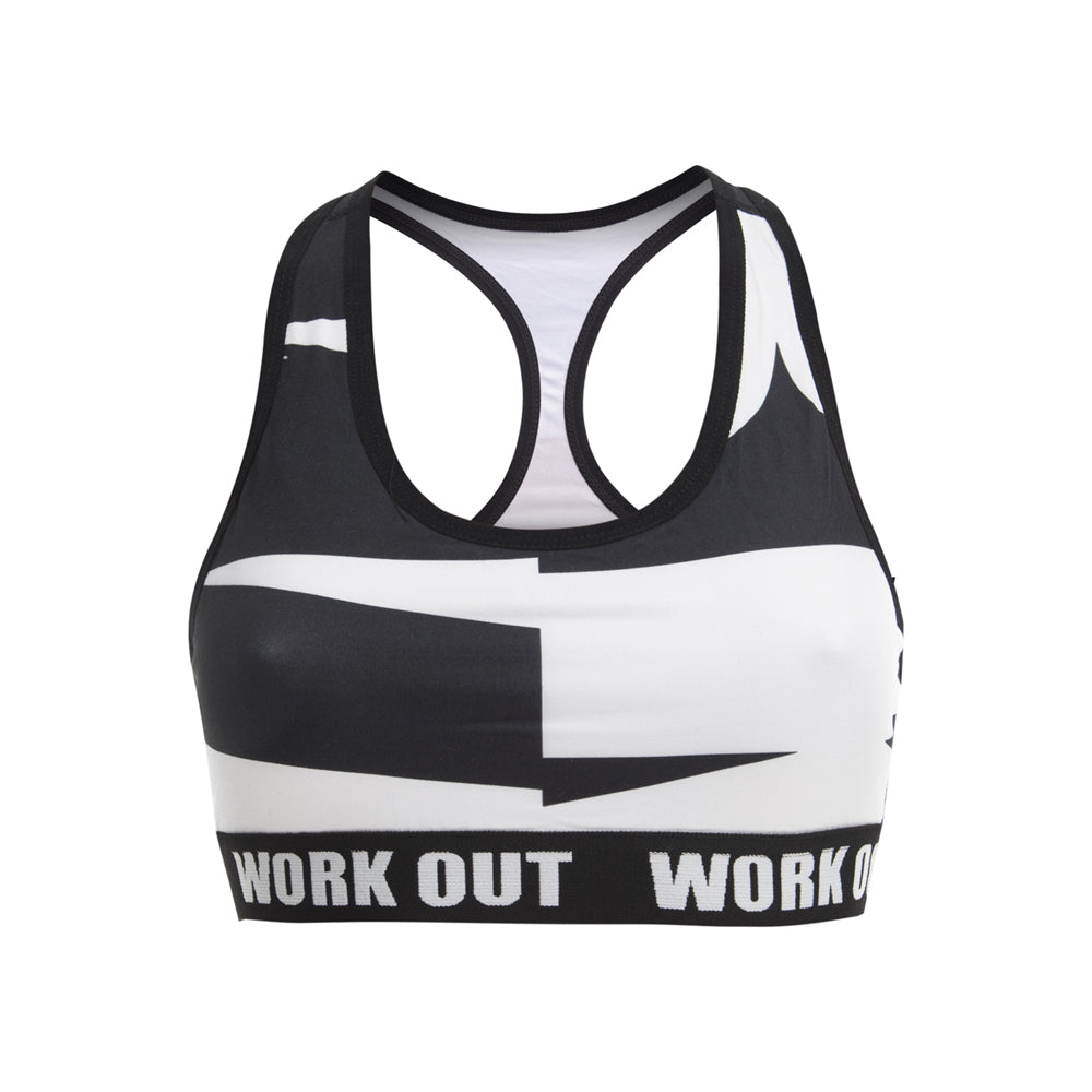 Workout Typo Black Fitness Bra