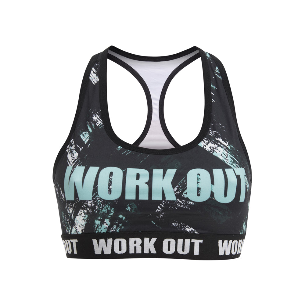 Workout Turquoise Brush Fitness Bra