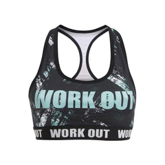 Workout Turquoise Brush Fitness Bra