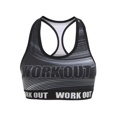 Workout Dark Gray Stripes Fitness Bra