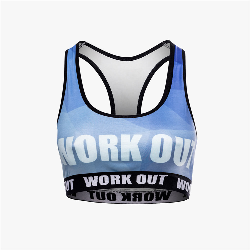 Workout Blue Gradient Fitness Bra