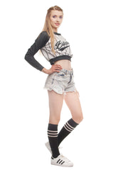 Crop Baseball Sweater